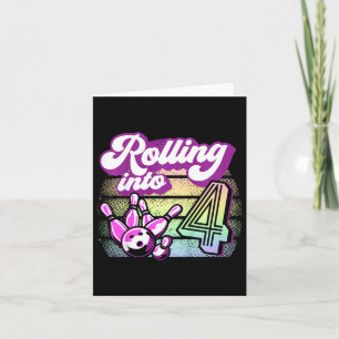 Carte Fête de bowling pour enfants en 4 Bowling Annivers