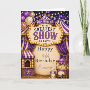 Carte Fête de cirque violet