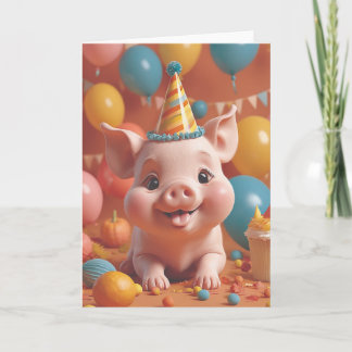 Carte Fête de cochon en plein essor