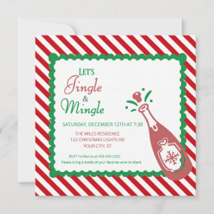 Carte Fête de cocktail de Noël Jingle and Mingle