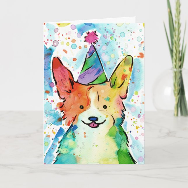 Carte Fête de Corgi Birthday (Devant)