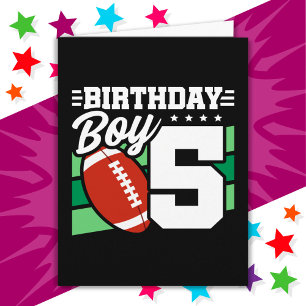 Carte Fête de football de 5 ans Thème 5e anniversaire ga