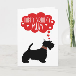 Carte Fête De La Mère Avec Silhouette Scottish Terrier