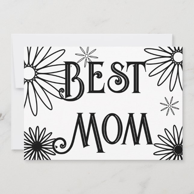 Carte Fête de la mère Floral Simple (Devant)