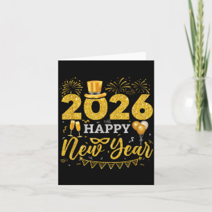 Carte Fête de la Nouvelle Année 2026 Ballon Famille Tenu