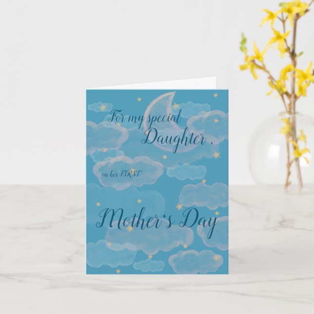Carte Fête de la Première Mère, Pour ma fille (Fleur jaune)
