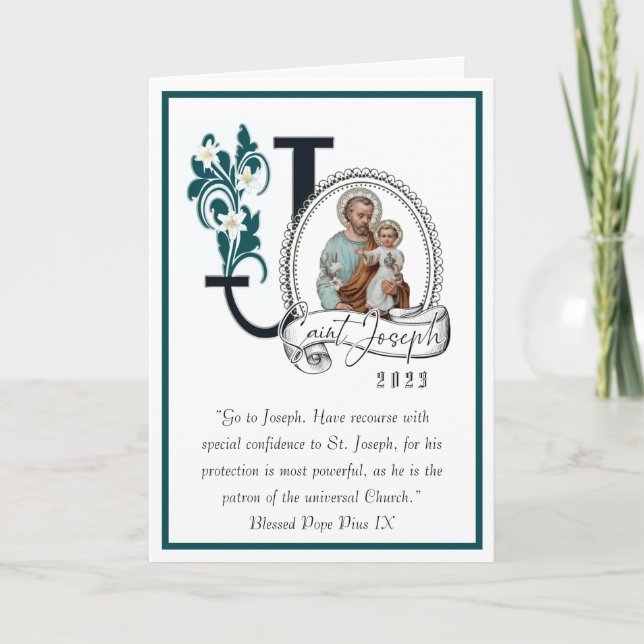 Carte Fête de la Saint-Joseph Jésus Prière religieuse (Devant)