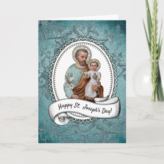 Carte Fête de la Saint-Joseph Jésus Prière religieuse (Devant)