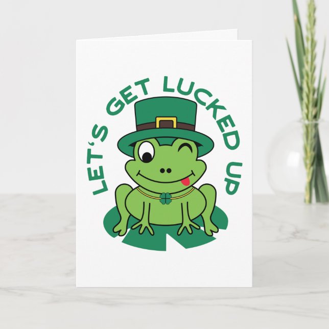 Carte Fête de la Saint-Patrick chanceuse de grenouille a (Devant)