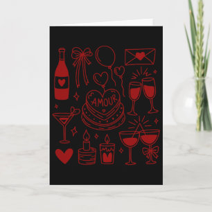 Carte Fête de la Saint-Valentin Coquette Amour Gâteau Vi