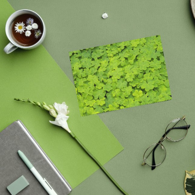 Carte Fête de la St Patrick florale Shamrock verte (In Situ)