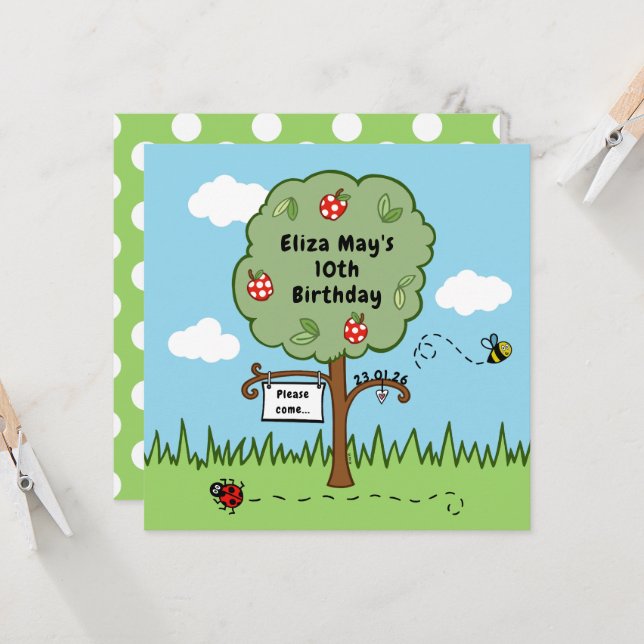 Carte Fête de l'arbre de célébration personnalisée Fête  (Devant/Arrière en situation)