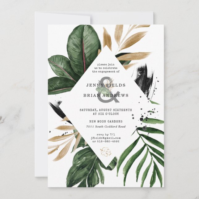 Carte Fête de l'engagement Mariage pour la verdure estiv (Devant)