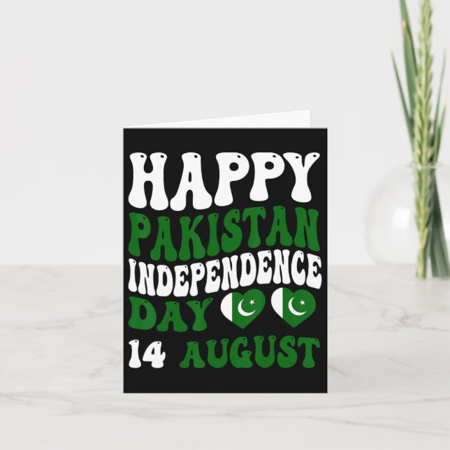 Carte Fête de l'Indépendance du Pakistan Fierté du drape (Devant)