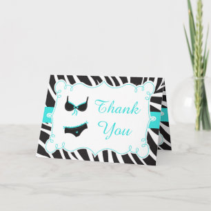Carte Fête de lingerie turquoise Merci