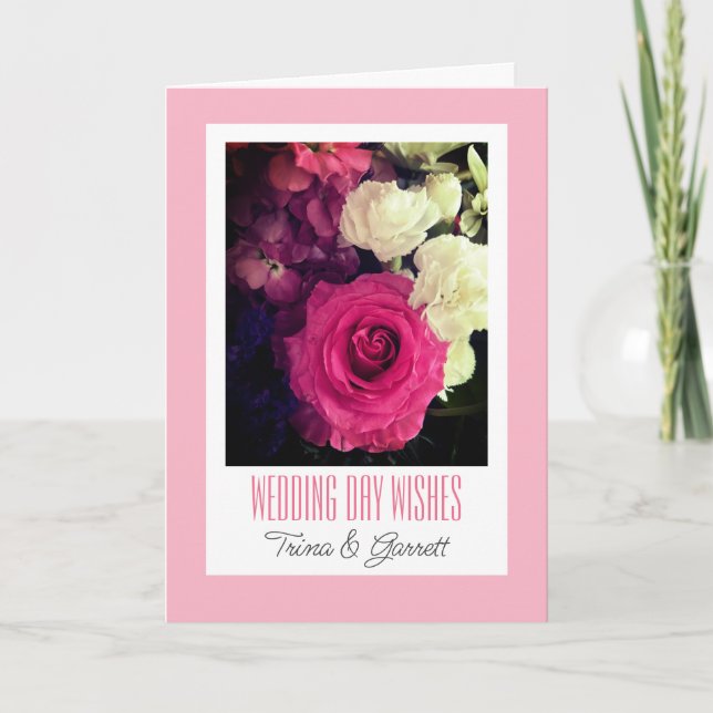 Carte Fête de mariage personnalisée souhaite au couple C (Devant)