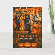 Fête de martini d'Halloween en style Mid Century M