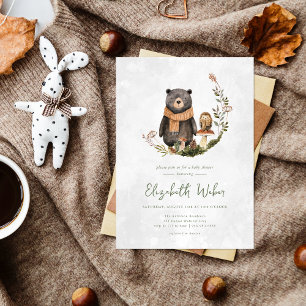 Carte Fête de naissance d'Automne en Forêt de Bois avec