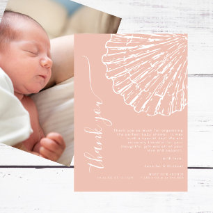 Carte Fête de naissance de bébé fille rose Coastal Blush