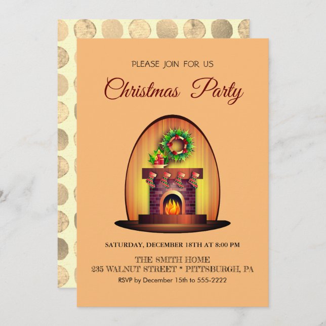 Carte Fête de Noël à la maison (Devant / Derrière)