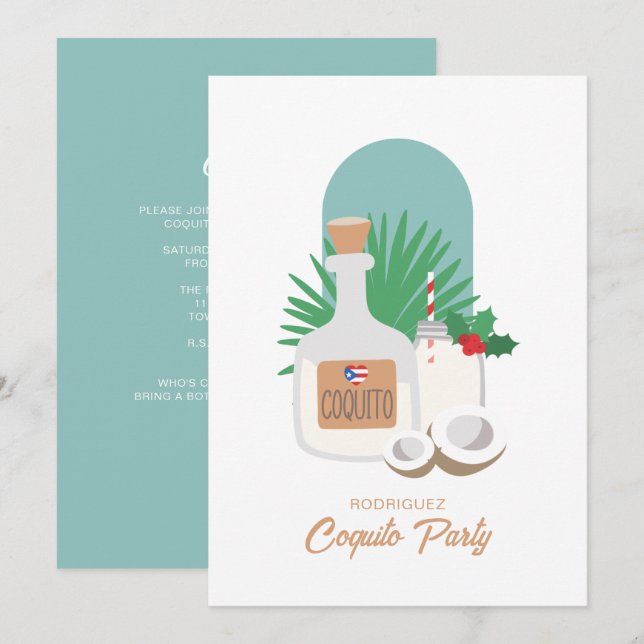 Carte Fête de Noël Coquito (Devant / Derrière)