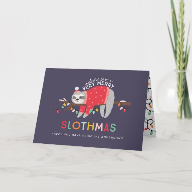 Carte Fête de Noël Sloth (Devant)