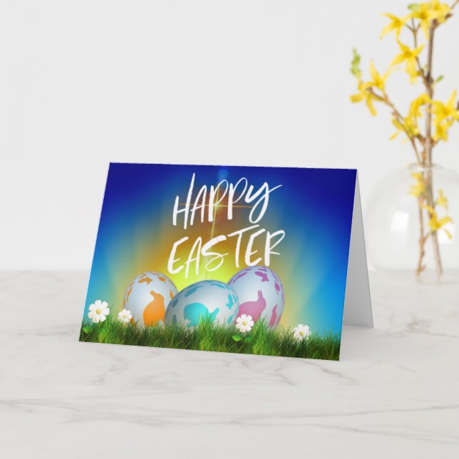Carte Fête de Pâques - Joyeux Pâques (Fleur jaune)