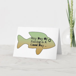 Carte Fête de pêche, gros poisson devant.