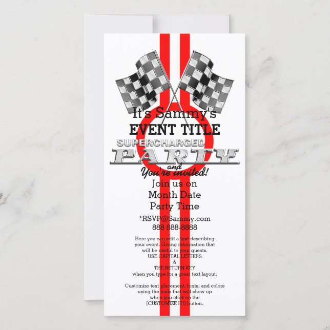 Carte Fête de Performance Suralimentée Personnalisée (Devant)