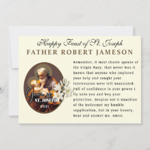 Carte Fête de Saint Joseph Prière Memorare catholique