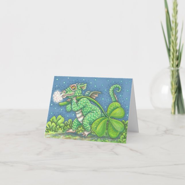 Carte Fête de Saint-Patricks BÉBÉ IRLANDAIS DRAGON NOTE  (Devant)