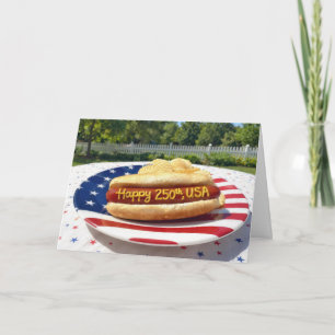 Carte Fête des 250 ans des États-Unis Hot Dog
