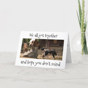 CARTE *FÊTE DES ANIMAUX DE BARNYARD* SUR "VOTRE ANNIVERS