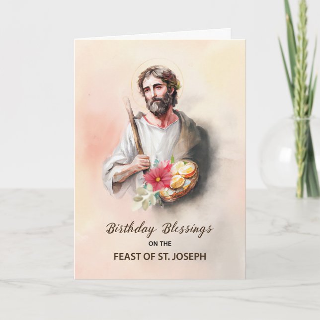 Carte Fête des bénédictions d'anniversaire de l'aquarell (Devant)
