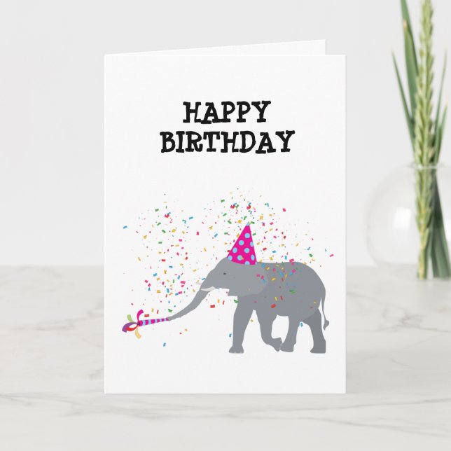 Carte Fête des éléphants - Animaux ayant une fête (Devant)