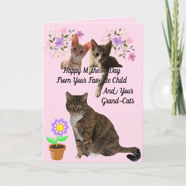 Carte Fête des Fêtes des Enfants et des Petits-Cat (Devant)
