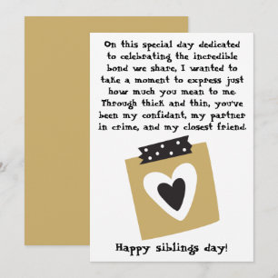 Carte Fête des frères / Anniversaire Frères Soeurs Salut