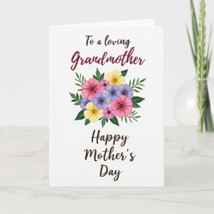 Carte Fête des Grands-Mères Aimantes en Fleurs
