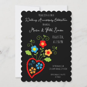 Carte Fête des mariages portugais en fleurs