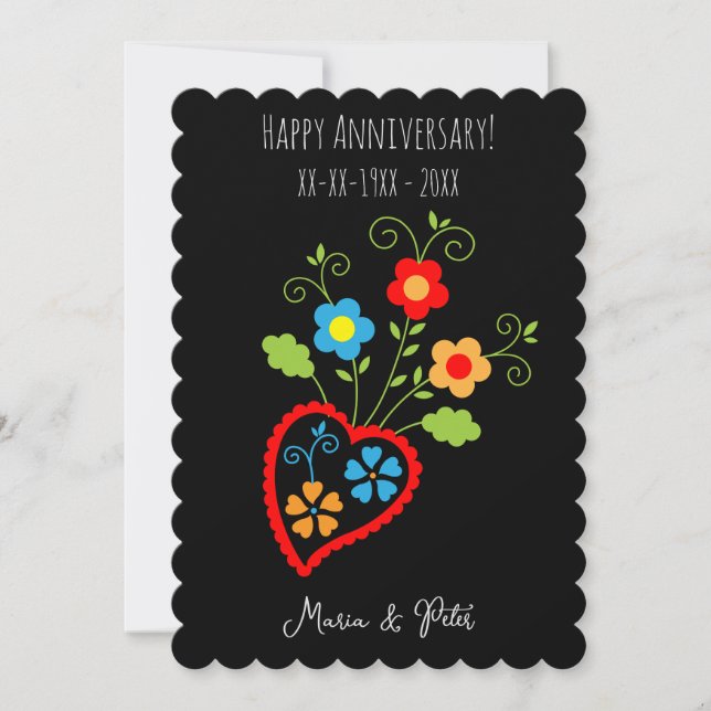Carte Fête des mariages portugais en fleurs (Devant)