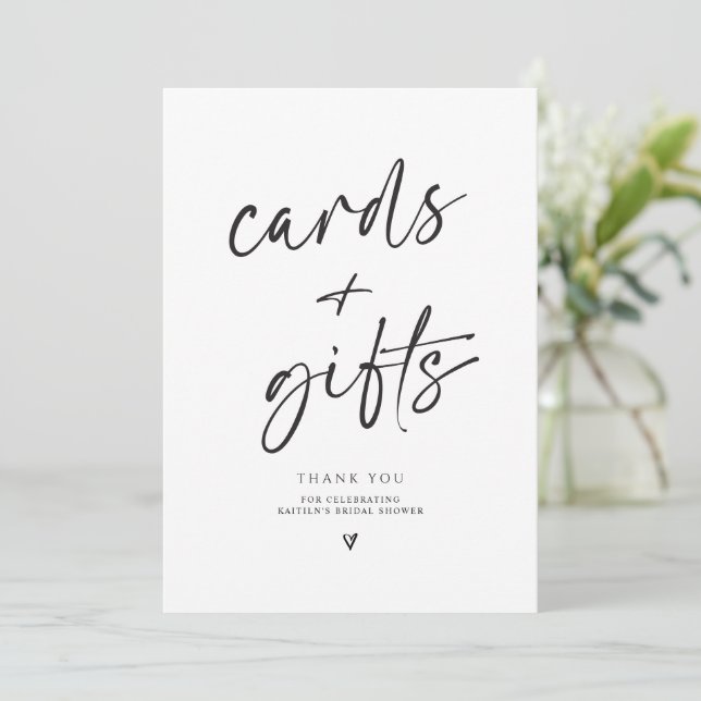 Carte Fête des mariées 5x7 Cadeaux Signal moderne  (Debout devant)
