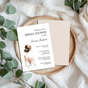Carte Fête des mariées à l'aquarelle Bride douche Invita