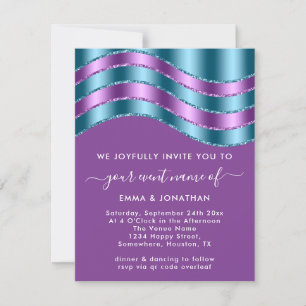 Carte Fête des mariées de Mariage de code QR violet viol