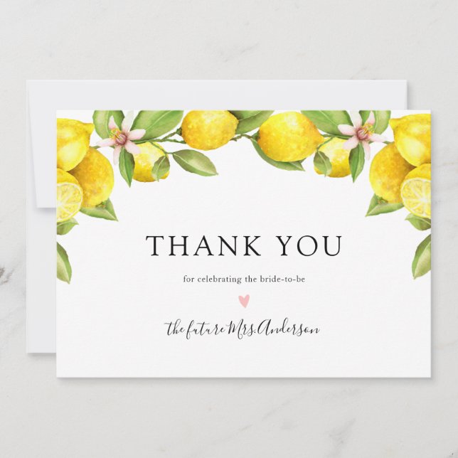 Carte Fête des mariées de Merci principale de citron (Devant)