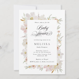 Carte Fête des mariées des fleurs d'aquarelle crème et b