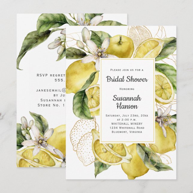 Carte Fête des mariées Luscieuse de citrons (Devant / Derrière)