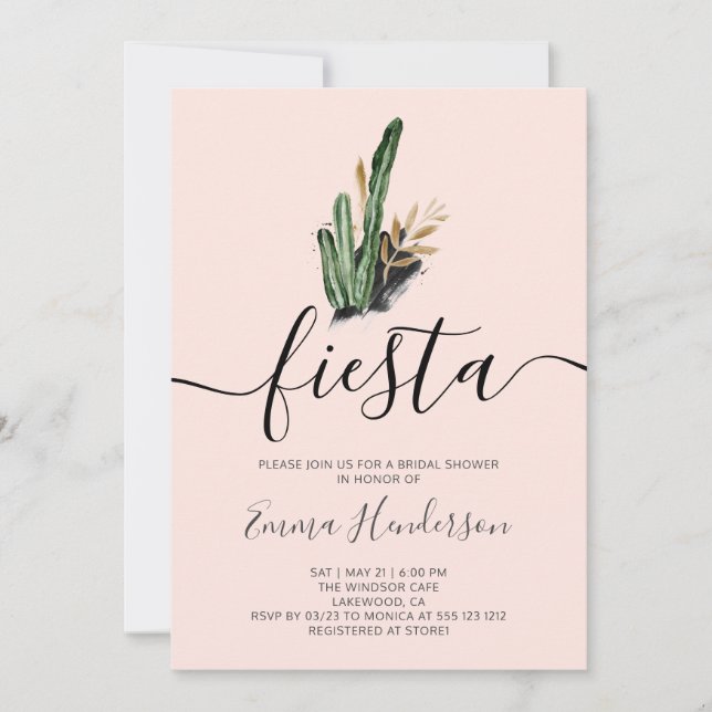 Carte Fête des mariées mexicaine Fiesta (Devant)