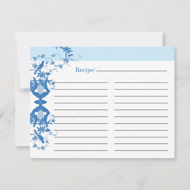 Carte Fête des mariées Recette - Bleu (Devant)