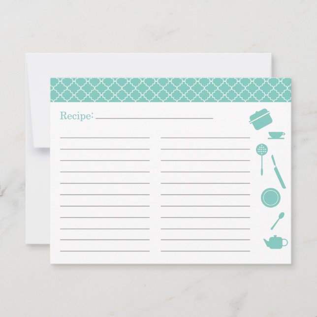 Carte Fête des mariées Recette - Bleu (Devant)