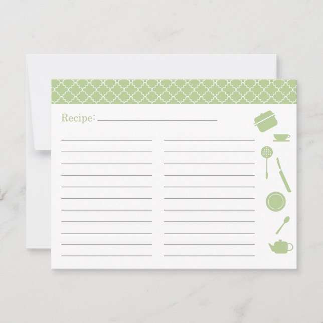 Carte Fête des mariées Recette - Vert (Devant)